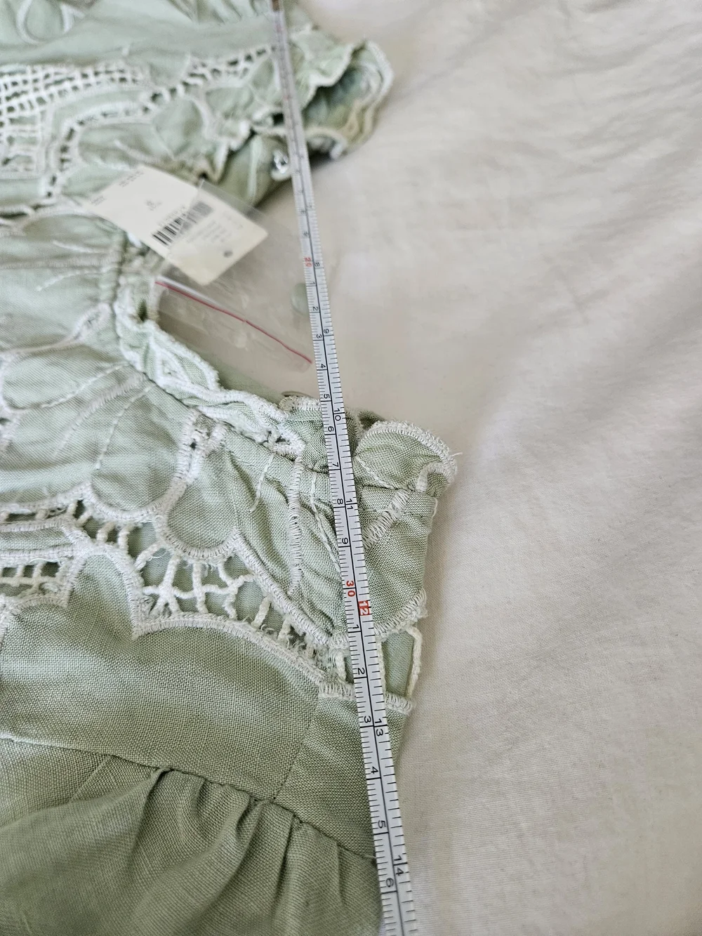Anthropologie Linen Light Embroidered Puff-Sleeve Blouse - Women - Picture 6 of 9